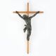 Antique Realistic Wooden Crucifix, France, 1850