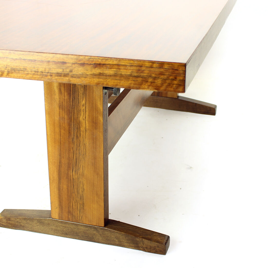 Long Height Adjustable Coffee/Dining Table In Mahogany, Czechoslovakia 1970s