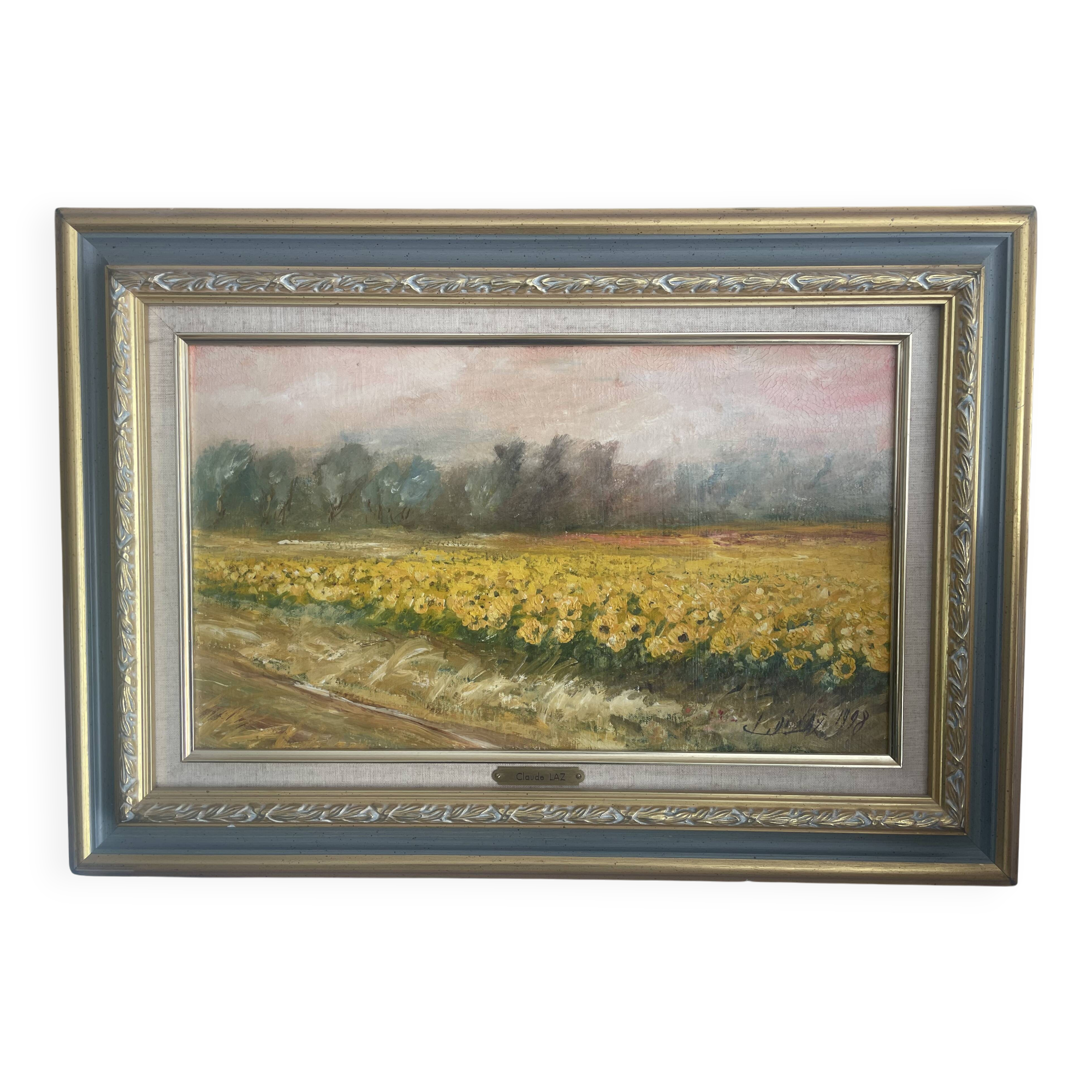 Tableau huile sur toile signé Claude Laz 1996
