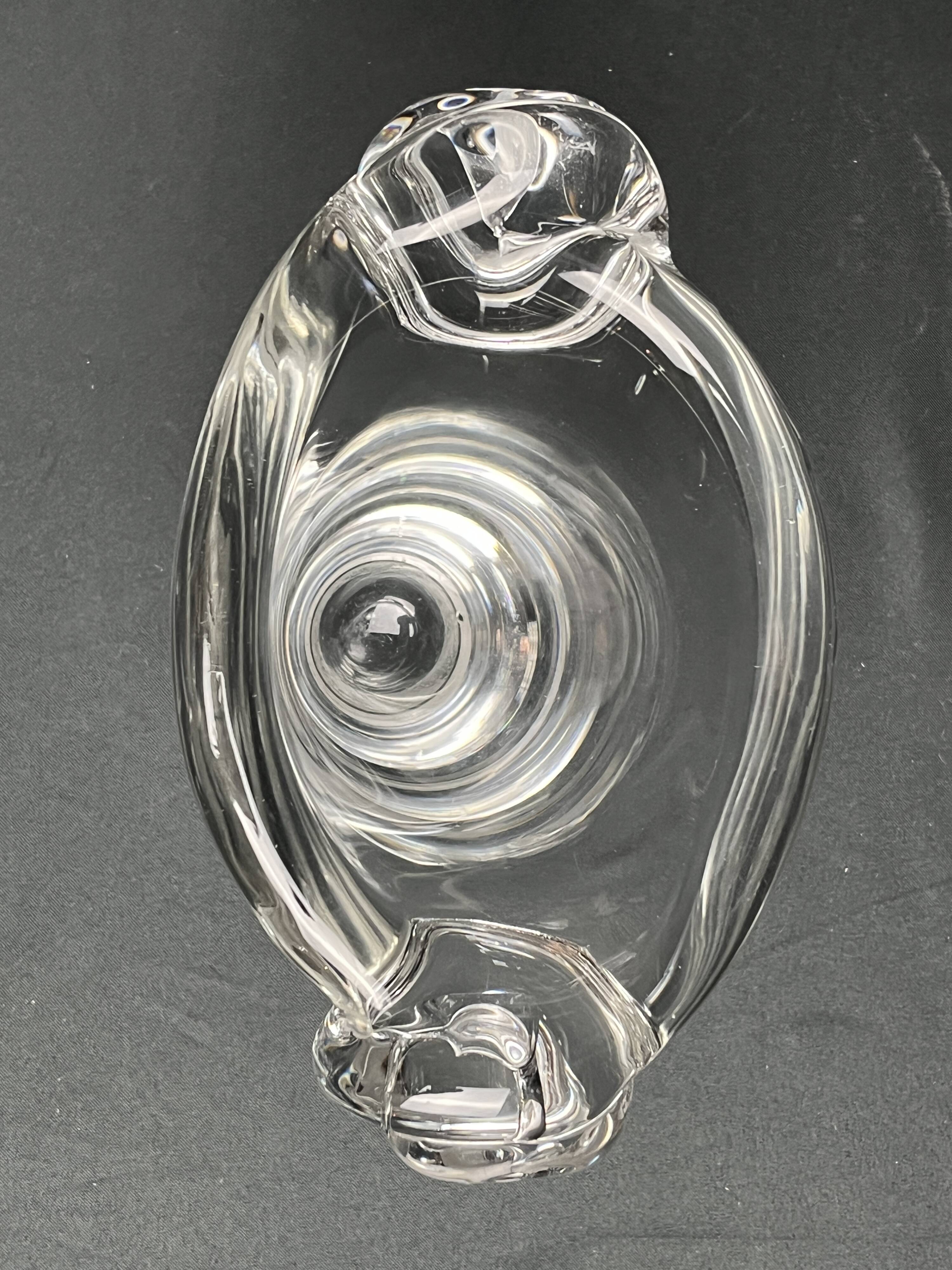 Daum, crystal vase with coiled sockets circa 1970