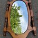 Vintage oval mirror in solid wood 1960 120x70