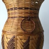 VAse en osier tressé bi coloré