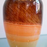 Glass vase blown Italy 70s