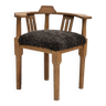 1950s, Danish design, reupholstered armchair, New Zealand sheepskin, oak wood.