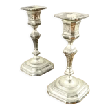 Silver metal candlesticks