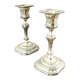 Silver metal candlesticks