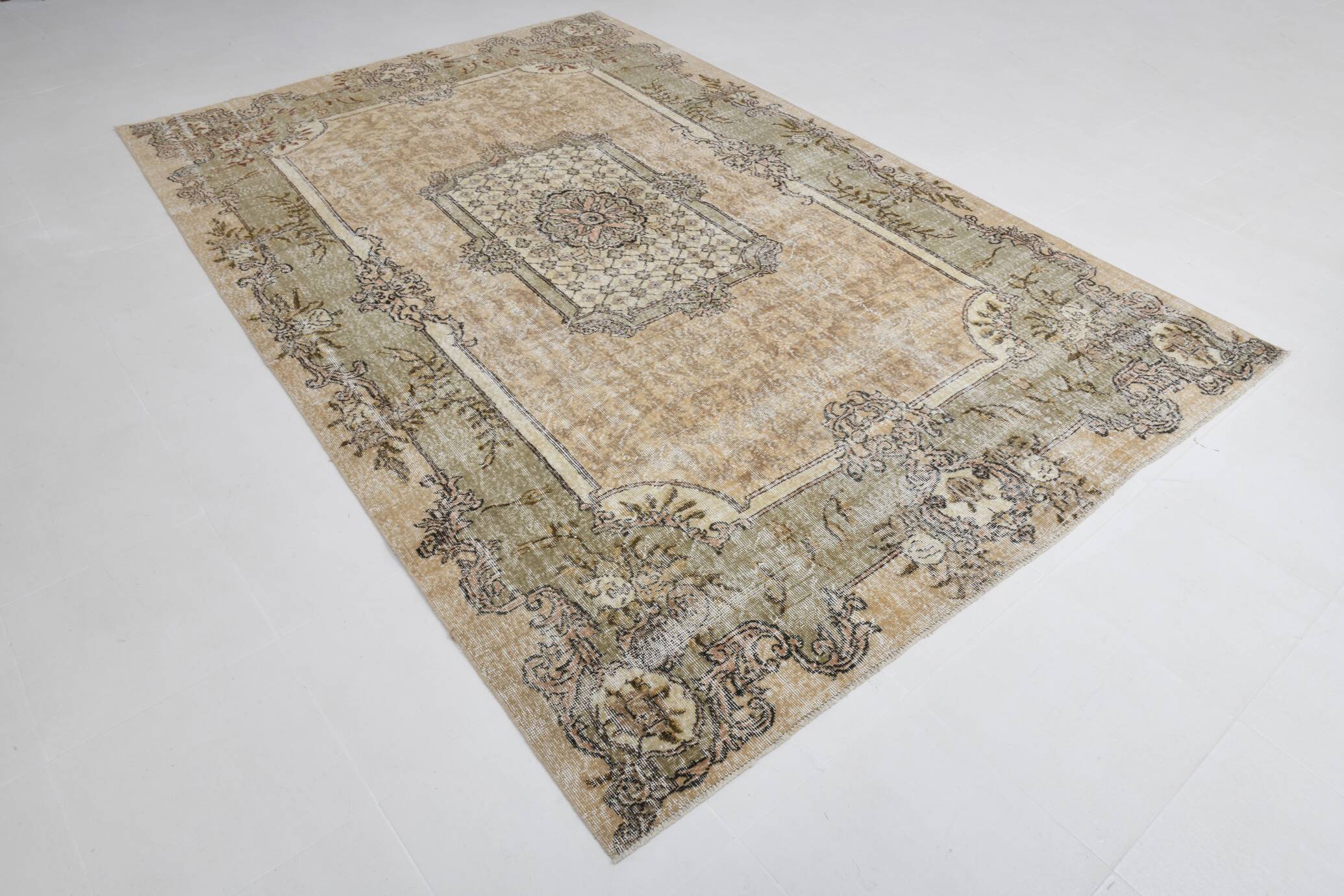 Rug For Living Room Cream Brown Vintage Rug, 209x319Cm