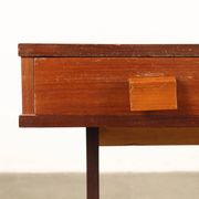 Small vintage table with drawers, teak veneer, 1960s.