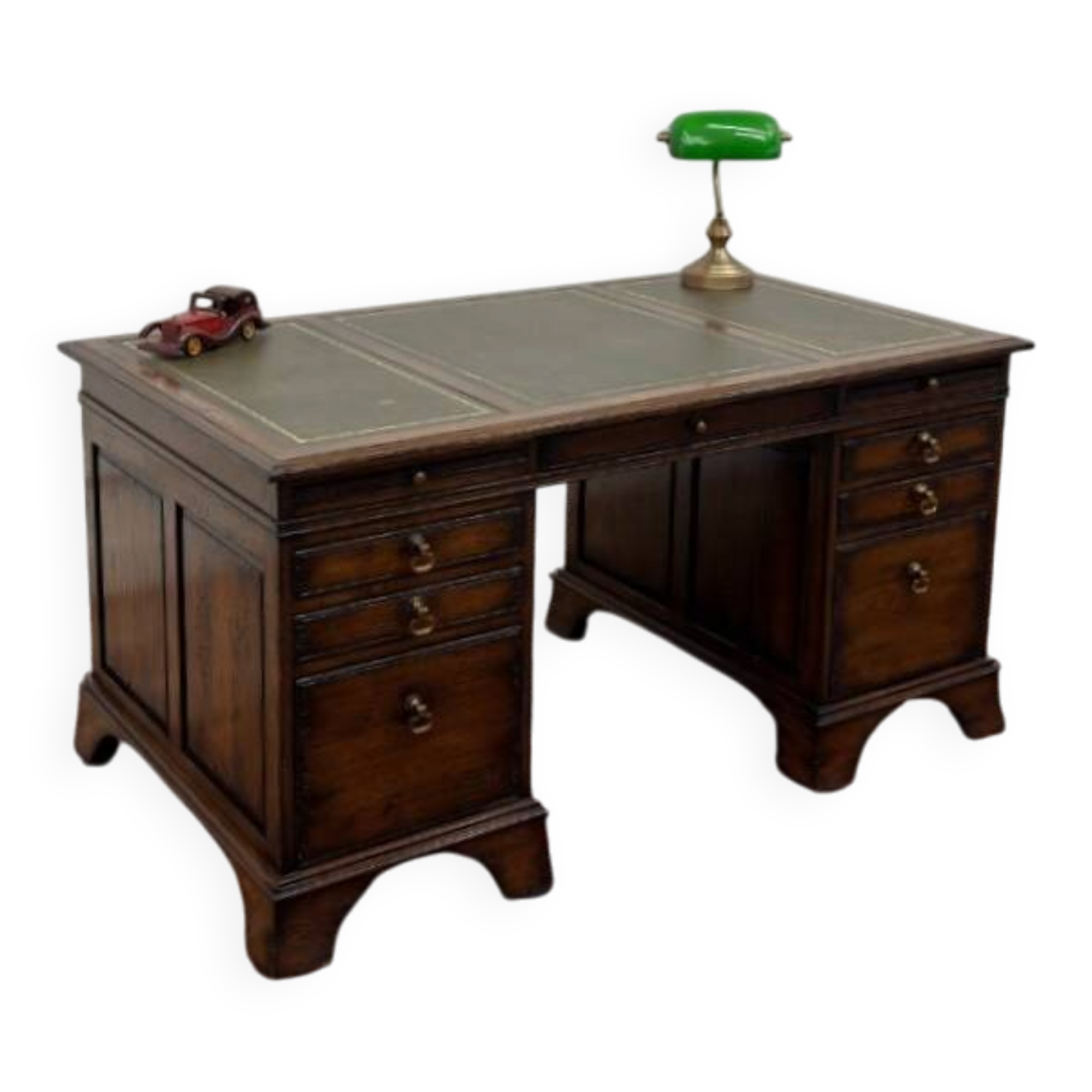 Bureau Chesterfield en cuir vert RAC Classic English