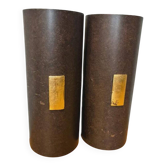 Pair of Menzel Leuchten cylindrical wall lights, brass details, 1990s