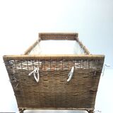 Vintage rattan and wicker bed