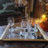 Set of 70s stemmed glasses