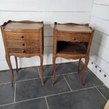 Paire de tables de chevet style Louis XV en chêne