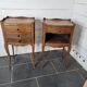 Pair of Louis XV style oak bedside tables
