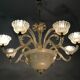Lustre en verre de murano circa 1940 à 8 bras de lumière