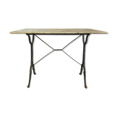 Table de bistrot provencal base cast iron marble top early twentieth century