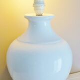 White glazed ceramic lamp, sleek design from the 60s/70s