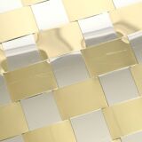 Stunning 1980s brass magazine rack in Hollywood Regency design