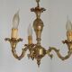 Quality Stamped Bronze French Mid-Century 3-Light Traditional Chandelier
