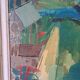 Oil painting on canvas signed Besacier — colourful village landscape