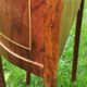 half-moon bedside pair in marquetry, bronze ornaments