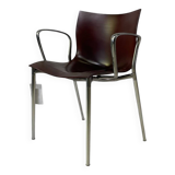 set of 4 Cam el léon bridge armchairs Starck finish for Kartell rare mahogany/chrome finish