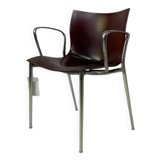 lot de 4 fauteuils bridge Cam el léon  finition Starck pour Kartell finition rare acajou/chromé