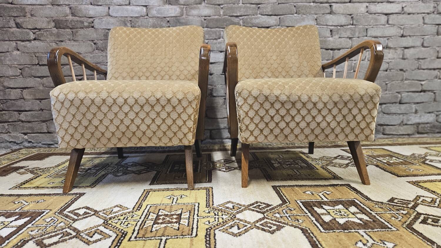Pair of vintage 1950s armchairs