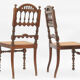 Series of 4 canne chairs