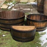 Whisky barrel armchair with spinner
