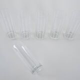 Set of six glasses, Op Art, 1960s, made in Italy