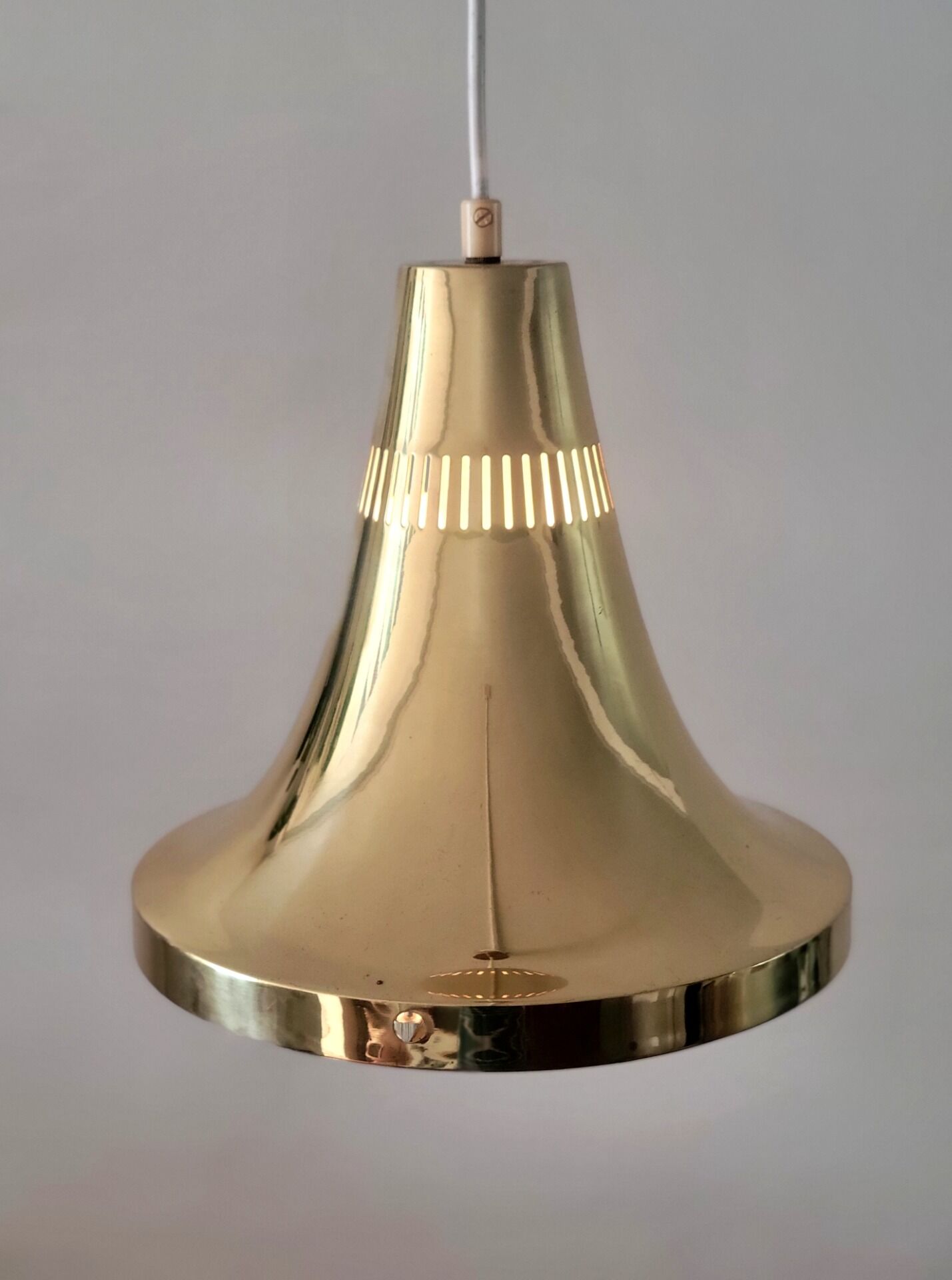 Vintage brass hanging lamp by Hans Agne Jakobsson model T 598
