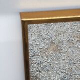Mirror of the 70s in gilded metal, 60x35 cm