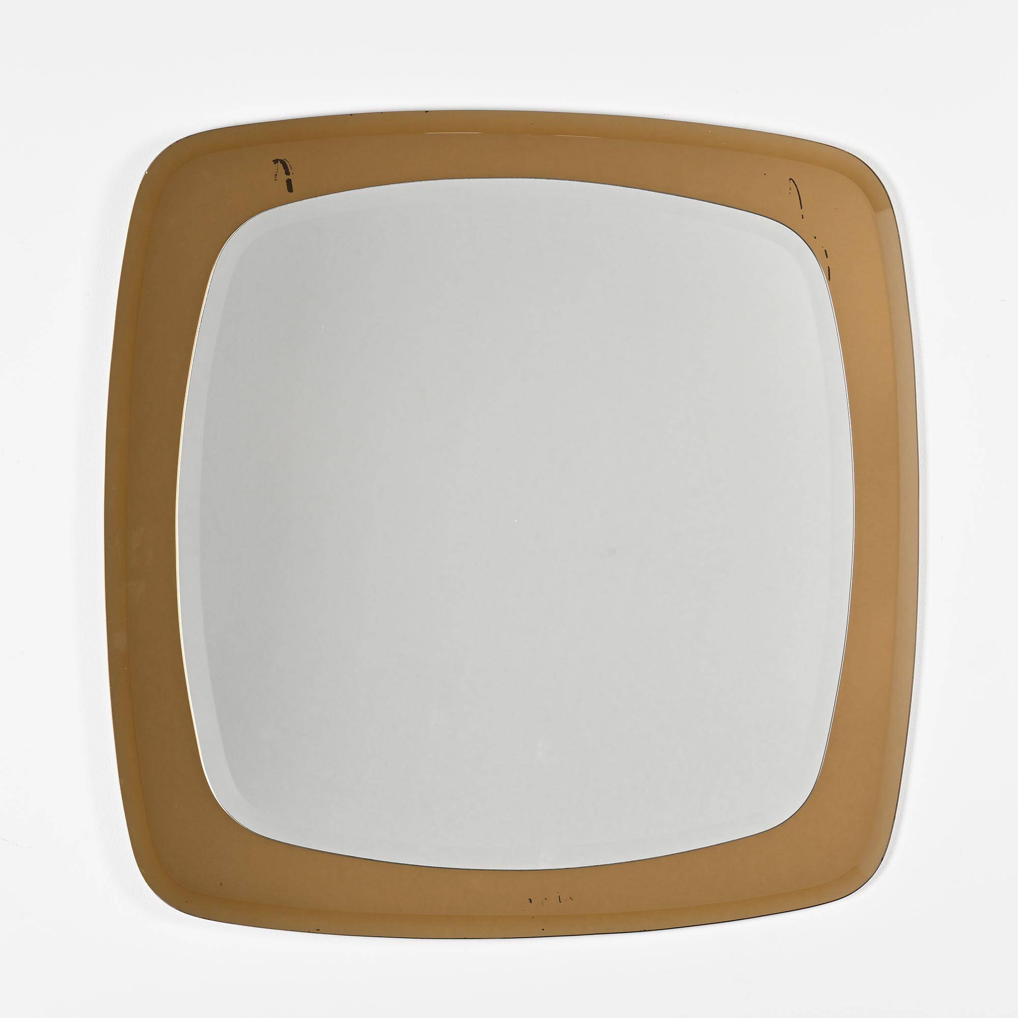Square smoked glass mirror, Italy, 1970