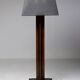 Amsterdam School floor lamp in partially ebonised cherry with a black linen shade.