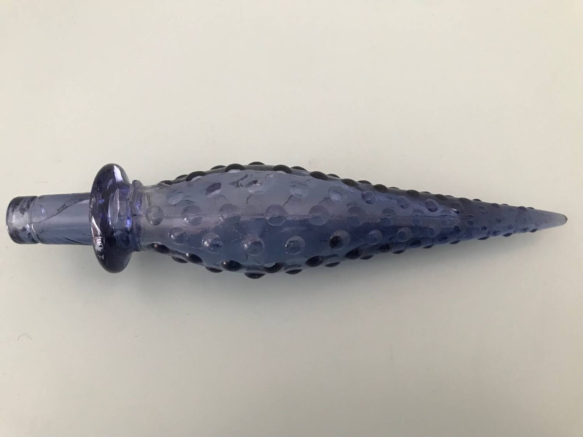 Carafe empoli violet mauve petits bulles hobnail