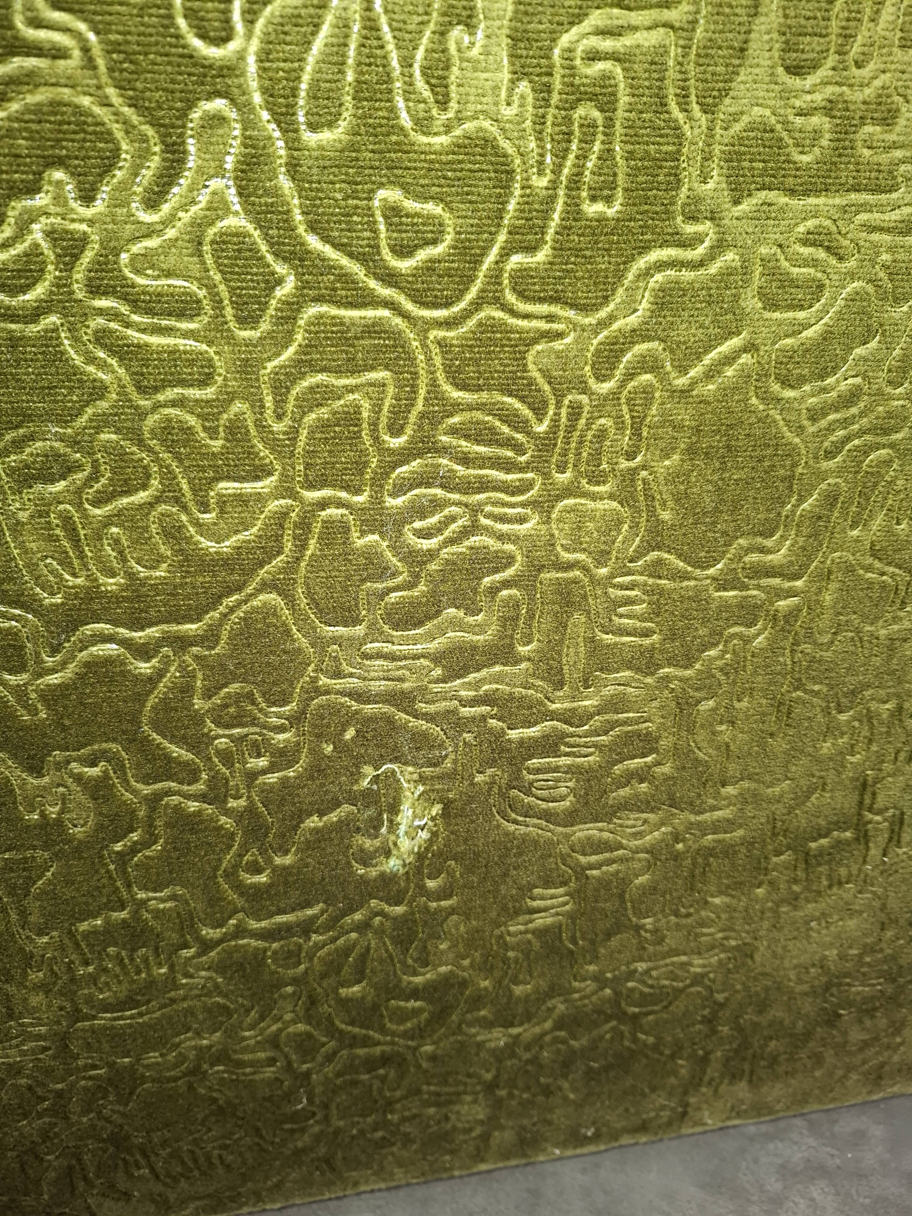 Mid-Century Czechoslovak Green Plush Armchair, 1970s
