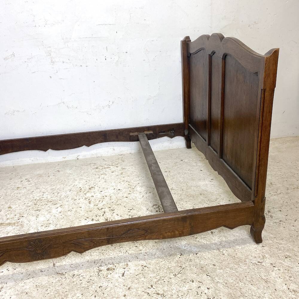 Vintage 1950s solid wood bed