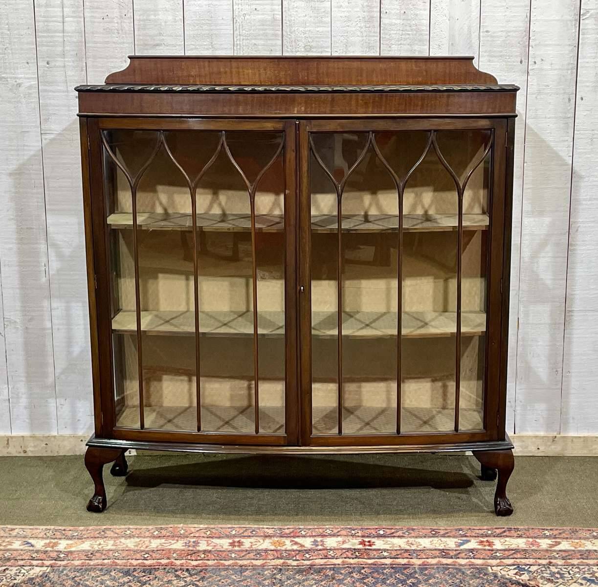 Early 20th century English mahogany display cabinet