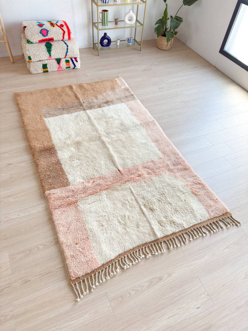 Tapis beni ourain traditionnel fait main