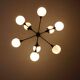Impressive brass chandelier with opaline globes, Italy 1960s