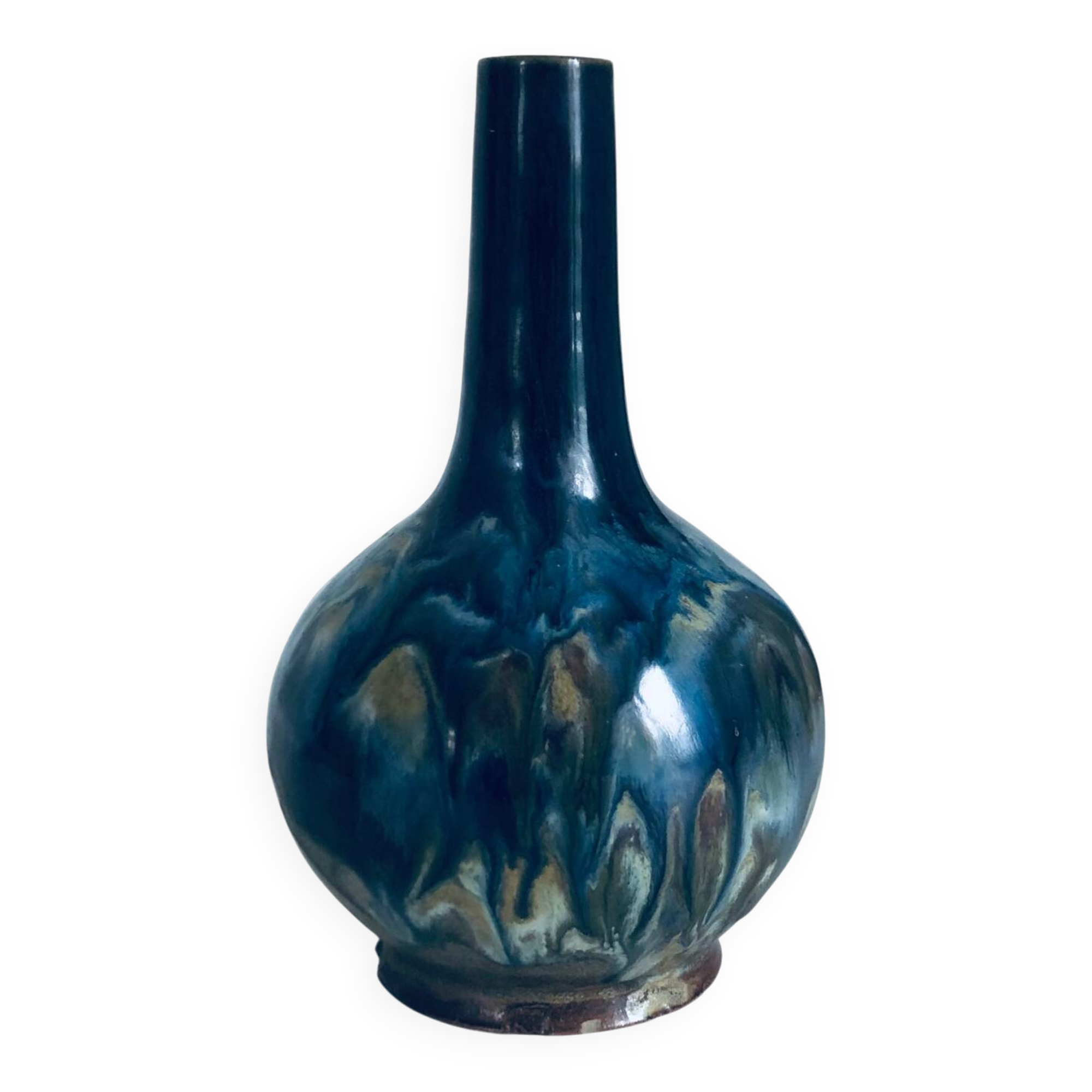 Art Deco vase in salt-glazed stoneware by Labrec by Labrut & Recullé