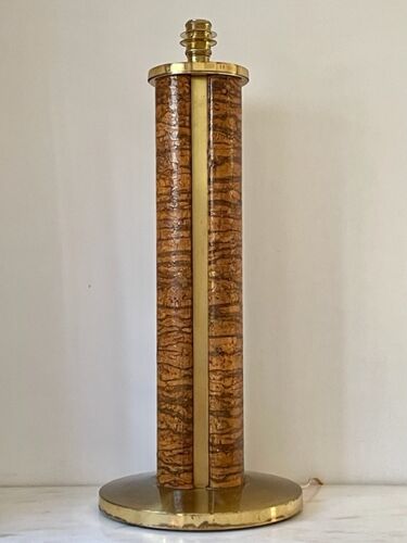 Lampe vintage Roche Bobois en laiton / placage de bois