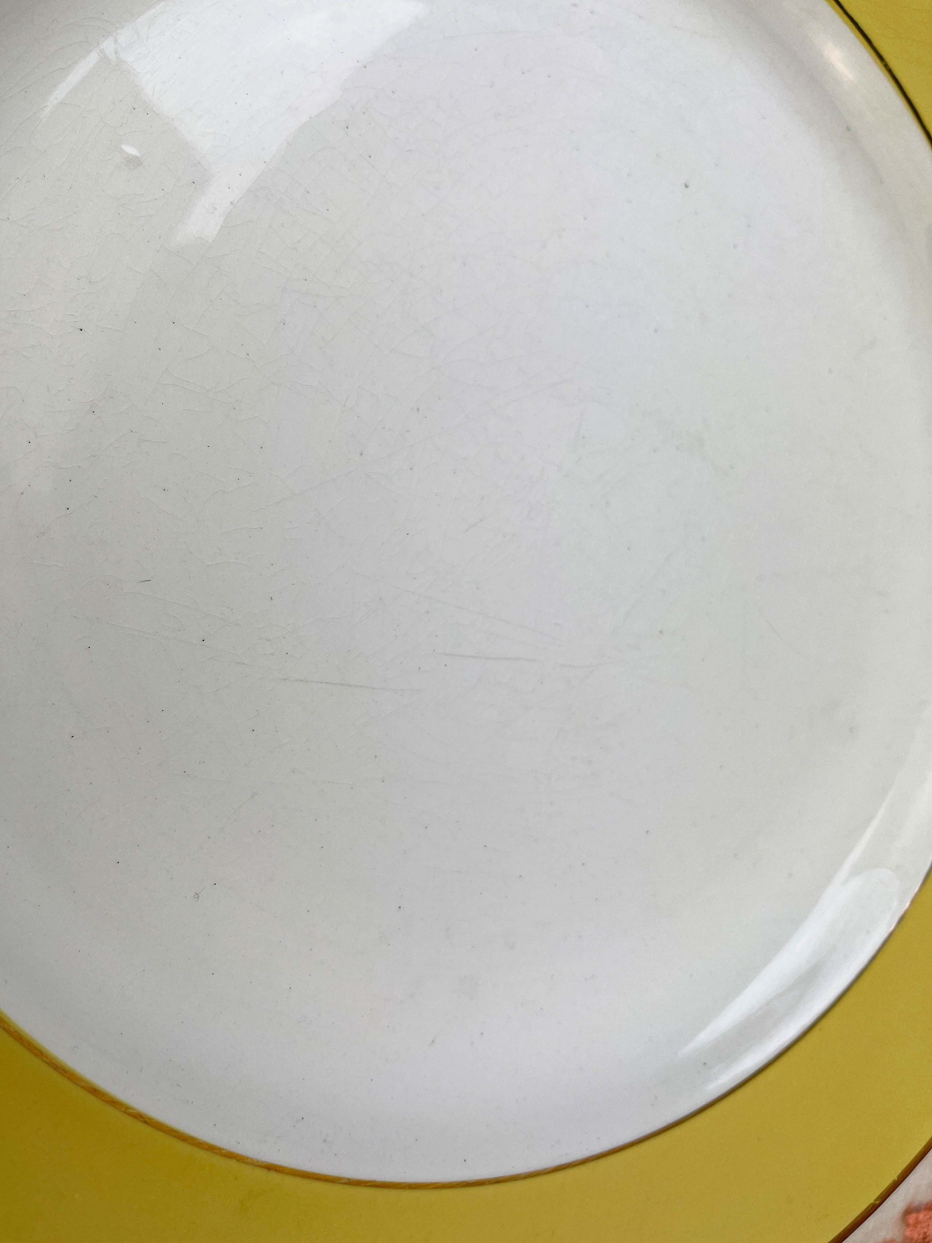 Round golden yellow dish l'amandinoise 7894