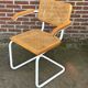 Chair Cesca model with armrests B64 in white metal and wood