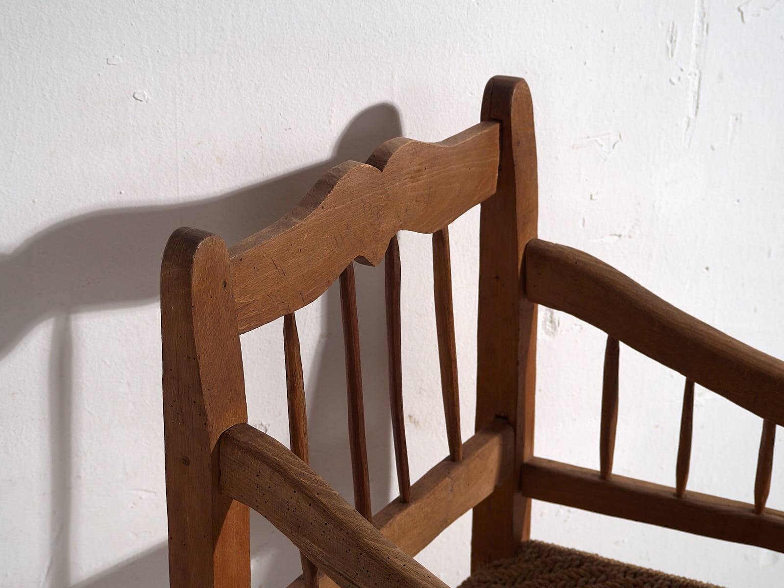 Antique solid wood armchair (c.1940) #4