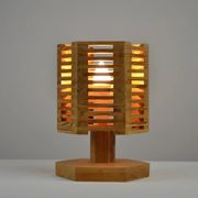 Pine table lamp by Pelle Snickare, Sweden, 1970s