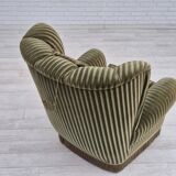 1960s, Danish highback relax armchair, original condition, green furniture velour.