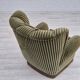 1960s, Danish highback relax armchair, original condition, green furniture velour.