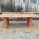 Large rectangle stone dining table in red/pink Portuguese Travertine